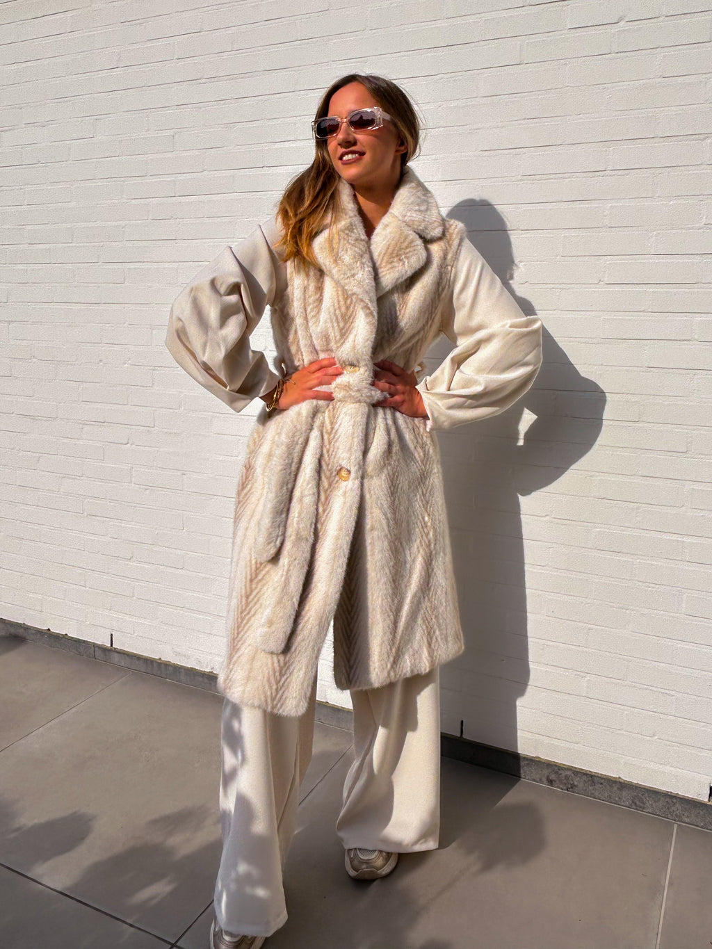 Pearl Plush Long Gilet