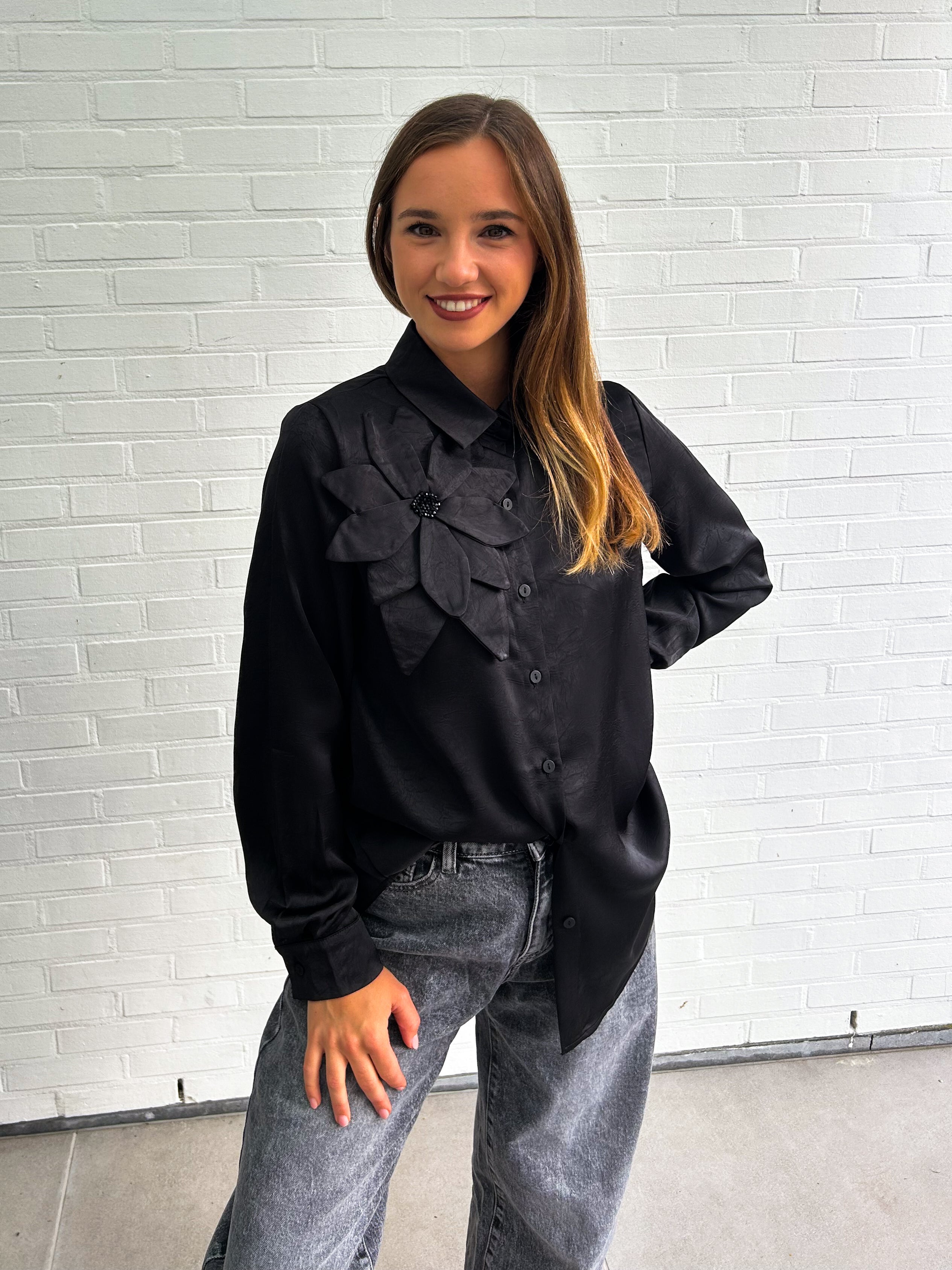 Noir Bloom Blouse