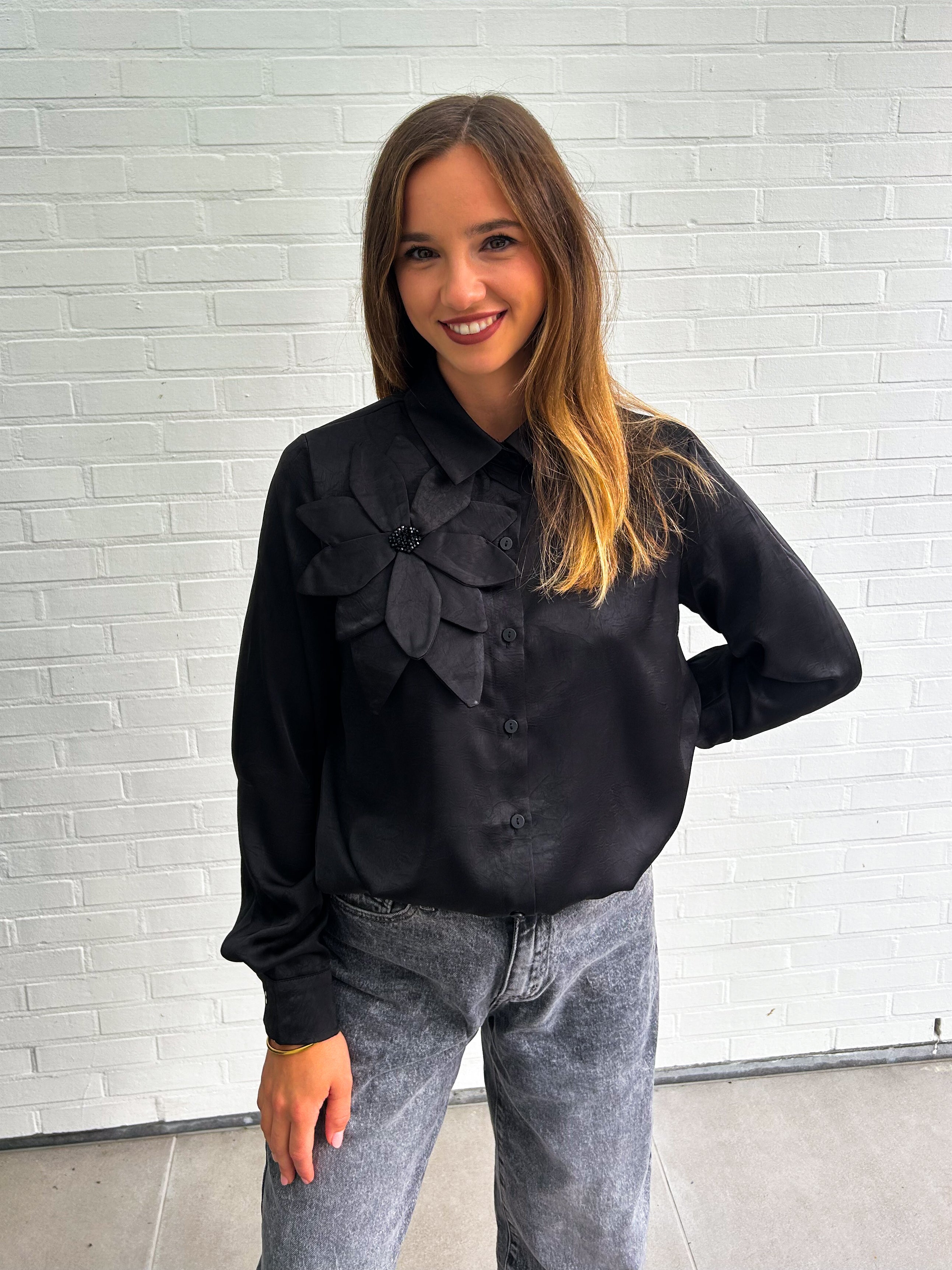 Noir Bloom Blouse